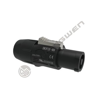 CQC、CE、UL Waterproof Powercon Plug Black Connector 250v 20A Precision Waterproof 3-Core Powercon LED Connector AC Female Male Socket 3-Pin Trailer Plug Three-Pole Socket 3-Pin