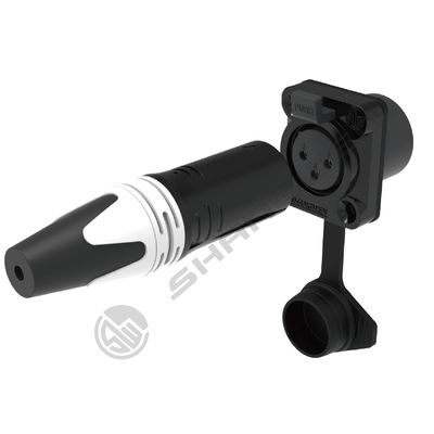Outdoor Waterproof 3 Pin XLR Plug Female Socket Adapter Alloy Material DMX Panel Mount Audio Wire Connector Copper for Power