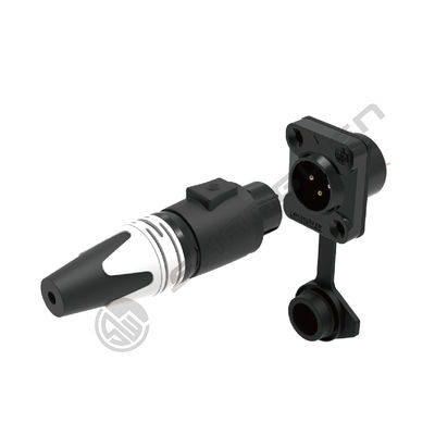 Outdoor Waterproof 3 Pin XLR Plug Female Socket Adapter Alloy Material DMX Panel Mount Audio Wire Connector Copper for Power