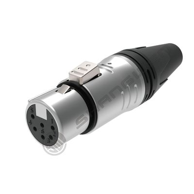 6-Pin XLR Audio Video Connectors Indoor Protected 6-Pole Female Male Plug in Black Silver with 7.5A Rated Current