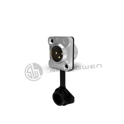 High Quality Black Outdoor Waterproof Ip65 Male Socket Audio XLR Connector 3 Pin