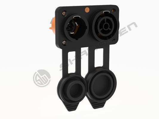 IP65 Outdoor Triple Core 2-in-1 Electrical Connection Lockable PowerCON TRUE1 Chassis Connector with Male Female Pins