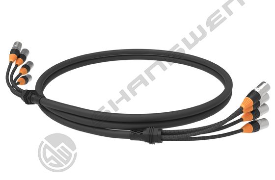 Multi-Channel 4 Channel 4 Way Cat6 Cat6A FTP Multicore Power Cord Ethercon to RJ45 Ethercon