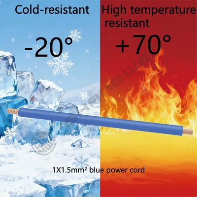 Single Core Blue 1*1.5mm²  H07V-K  Power Cord CE CCC VDE RV Power Cord  Flame Retardant  Bare Copper Core 450/750V Single Cable