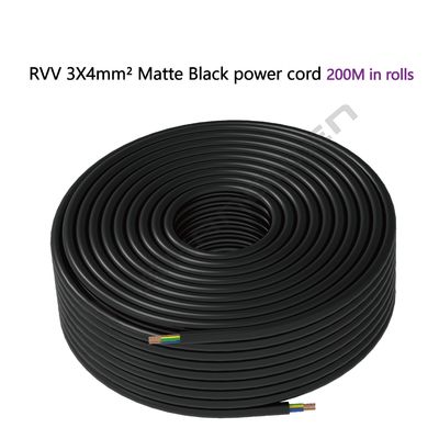 3*4mm² 300/500V Power Cord CE CCC VDE 3 Core PVC Insulation and Bare Copper H05RR-F RVV Power Cord