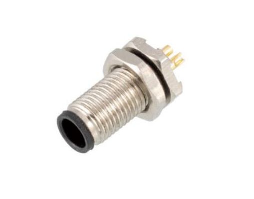 M5 Male Back Mount Socket 3/4pin Black 20A Solder IP67 Adaptor BNC Connector for Automotive 8P Three Phase