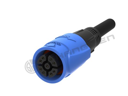 M19 Series Push-pull Self-locking Blue Connection Industrial 9 Pin Cross Female Male Plug signal Connector