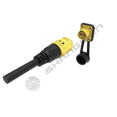 Power Supply Waterproof  Push-pull Self-locking Yellow Industrial Male Socket Power Connector M19 Push Lock 3 Pin Connector