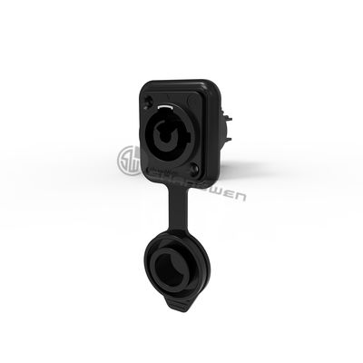 250v 20A IP65 Black Powercon Chasis Enchufe de conector impermeable para pantalla LED