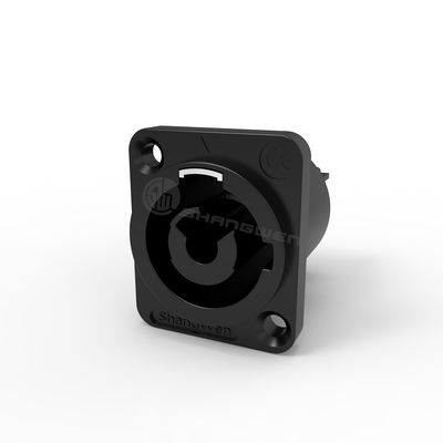 Ip65 3 pin Conector de alimentación femenino impermeable con salida negra Powercon exterior