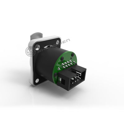 IP44 Rj45 Conector Industrial Soldador Hombre Hembra 8 pines de cuerno enchufe recto