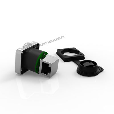 Conector de chasis Ethernet femenino Rj45 Industrial IP65 a prueba de agua