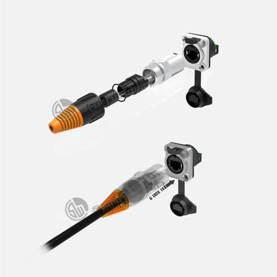 Señales Rj45 Conector Ethernet impermeable Conector macho Conector hembra