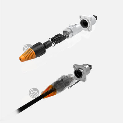 IP65 impermeable Rj45 Conector masculino y femenino Modelo de actualización de botón metálico
