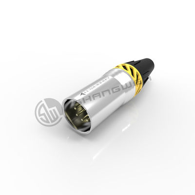 7.5A Conector XLR 5 pines resistente al agua IP65 Plata Conector masculino para audio