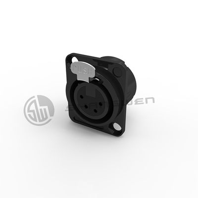 Conector Mini XLR Socket Industrial Femenino Conector de 4 pines para vídeo