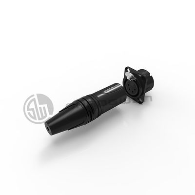 XLR Audio Power Conector de toma de corriente femenino 4 pin Micrófono IP40