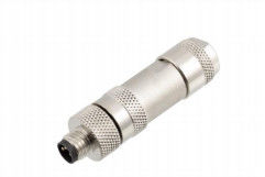 IP67 3/4pin M8 Plug de metal masculino recto montado con terminal industrial de tornillo