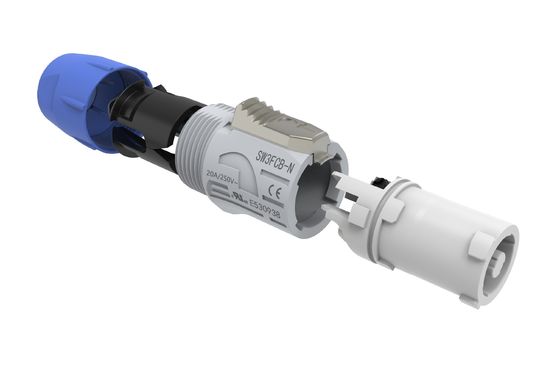 Conector circular a prueba de agua 3 pines Conector circular de energía eléctrica Powercon macho PA6 Material