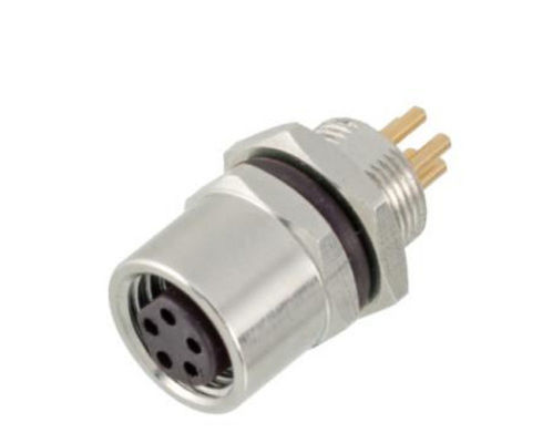 Industrial M8 Femenino de montaje delantero enchufe de PCB tornillo M8 * 0.5 con terminal de tornillo de 3/4 pin IP67 a prueba de agua