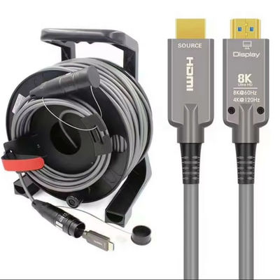 Fibra óptica blindada HDMI2.1 HD Cable Tambor 8K 120Hz TPU Cable cubierto para audio video TV Proteger el cable de la cáscara
