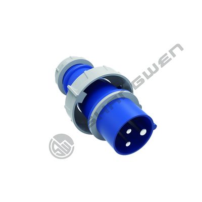 IP67 Conector industrial masculino femenino 220V 16A de 3 pines de fase única con concha azul para electrónica industrial exterior