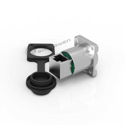 Accesorios electrónicos industriales IP65 asiento de cristal impermeable RJ45 conector femenino para el montaje de panel de señal al aire libre