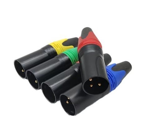 Logotipo personalizado 3 pines XLR Conector masculino impermeable DMX Acoplamiento de hilos Conector de audio y video Enchufe femenino para exteriores