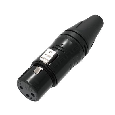Conector XLR macho de 3 pines, impermeable, DMX, acoplamiento roscado, conector de audio y video, hembra, para exteriores