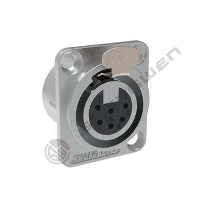 Conectores de audio y video XLR de 6 polos de protección IP40 para interiores para audio y video profesionales