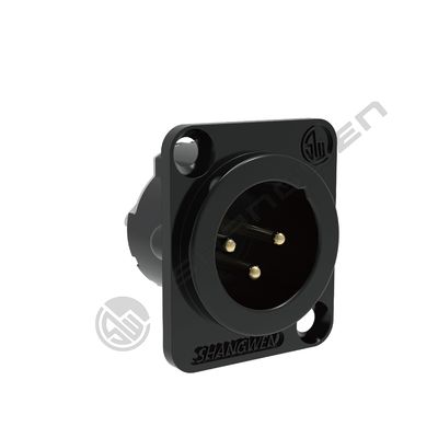 Panel interior montado Chasis Micrófono Mini XLR Conector de audio de 3 pines Enchufe masculina hecha de aleación de zinc IP44 Tipo de forma D