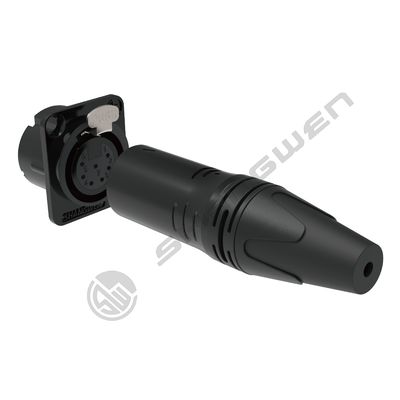 Black 7-Pin XLR Audio Video Connectors 7-Pole Female Male Plug Socket for Indoor IP40 Protection