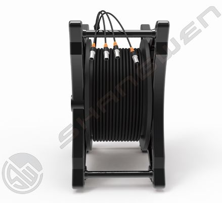 Cable multicanal 4 canales 4x16A enchufes de señal eléctrica industrial CAT6 SF/UTP Red de cable de bobina retráctil tambor