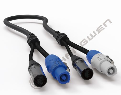Cable combinado XLR hembra y macho Powercon, cable de señal DMX de 3 pines SJT, 2 en 1, entrada y salida, cable híbrido de alimentación