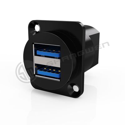 Conector de cable de datos de doble puerto USB tipo A / B 3.0 de 9 pines blindado a prueba de polvo de longitud personalizada de plástico ABS de cobre para audio