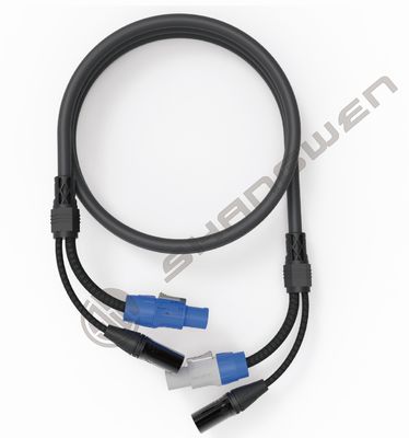 Cable combinado XLR hembra y macho Powercon 5 pines DMX SJT Señal y alimentación en cables de comunicación híbridos 2 en 1