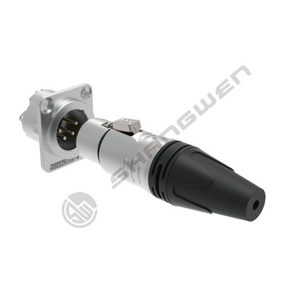 Conector de montaje XLR de 4 pines Protección IP40 de audio en interiores Conectores de cable DMX inalámbrico de 4 polos Conector Sliver XLR Femenino Hombre