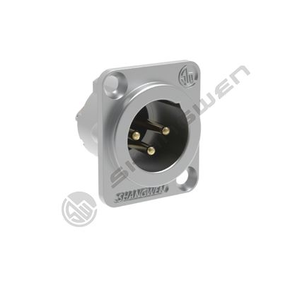 Mini conector de audio D-Type XLR de 3 pines macho enchufe de aleación de zinc panel de montaje de cartuchos para altavoces de audio micrófono XLR femenino