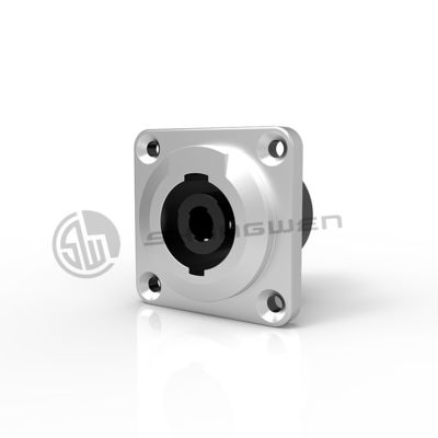 China Fabricación Forma cuadrada Cuatro agujeros Conector de altavoz 4 pines Conector masculino