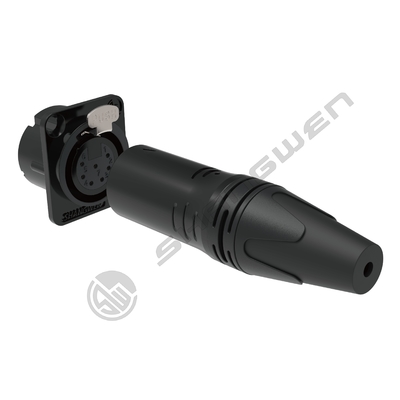 IP40 Conector de conexión de conector de cable de audio interior de 7 pines XLR con conector de conector de 3,5 mm de conductor de oro con cubierta de cubierta y alta durabilidad