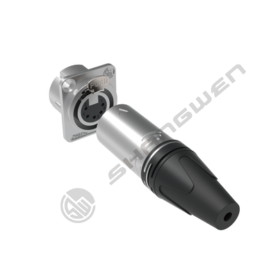 7.5A Conector de corriente nominal XLR Jacks de montaje de panel masculino y femenino para conexiones de audio en ambientes interiores