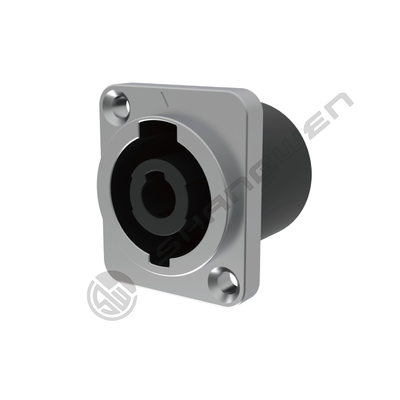Conector macho de 4 pines para electrónica de audio y video IP40, resistente al agua, extremadamente robusto, enchufe para altavoz, aleación de latón y metal plateado