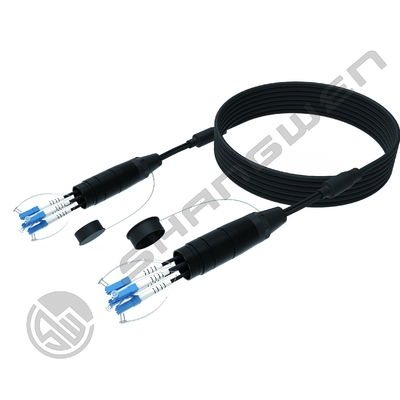Tambor de cable de fibra óptica impermeable TPU monomodo de 50M de longitud para redes exteriores con carrete y conectores LC-LC OM2/OM3/OM4