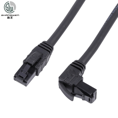 Conector RJ45 en ángulo de 90 grados UTP Cat5e para cable de red con terminal trenzado 8P8C, enchufe de cabeza de cristal