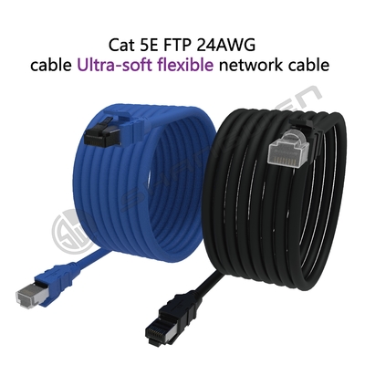 Black Bare Copper FTP Cat5E 24AWG 26AWG Network Cable Ethernet Cat5e 305M Shielded Stranded 24AWG 305M FTP Networking Cable