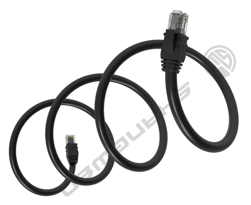 Cable de red UTP Cat5e negro 26awg, cable de conexión de 4 pares Cat5e LAN