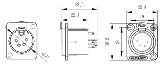 New IP40 Indoor Audio Video Cable Connector XLR 4 Pin Female Socket with Solder Adapter and Jack Lead Cable Zinc Alloy Housing