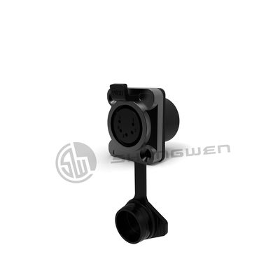 Outdoor Waterproof Black Silver Shell Audio XLR 5pin Connector High Quality Female Socket