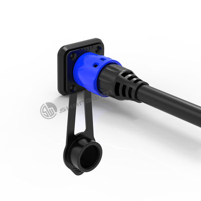 Environmental M19 Male Plug 3 Holes 9 Pin Industrial Connector With CE FCC