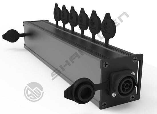 PowerCon TRUE 4  6 Channel TRUE1 Connectors Electrical Breakout Box Powercon Power Coupler Distribution Output  LED Light IP65